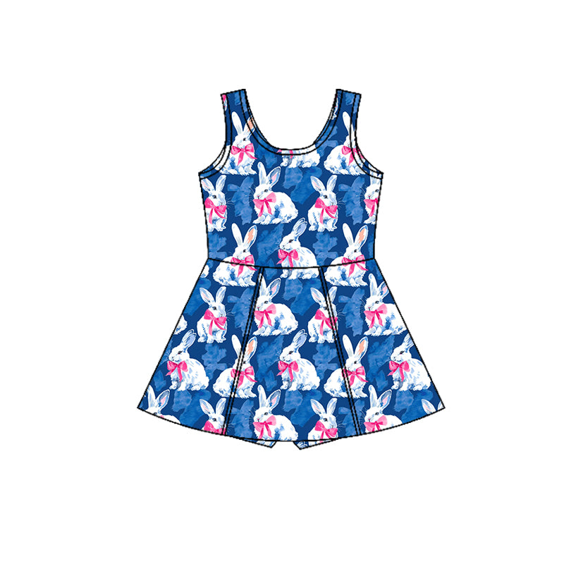 wholesale kids clothes custom Easter bunny design dress