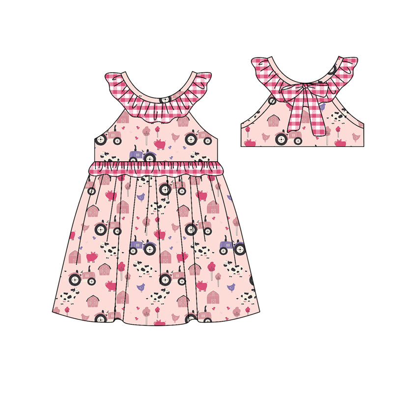 wholesale kids clothes custom farm animal design dress