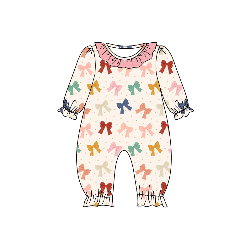 Colorful bow toddle baby girls summer romper