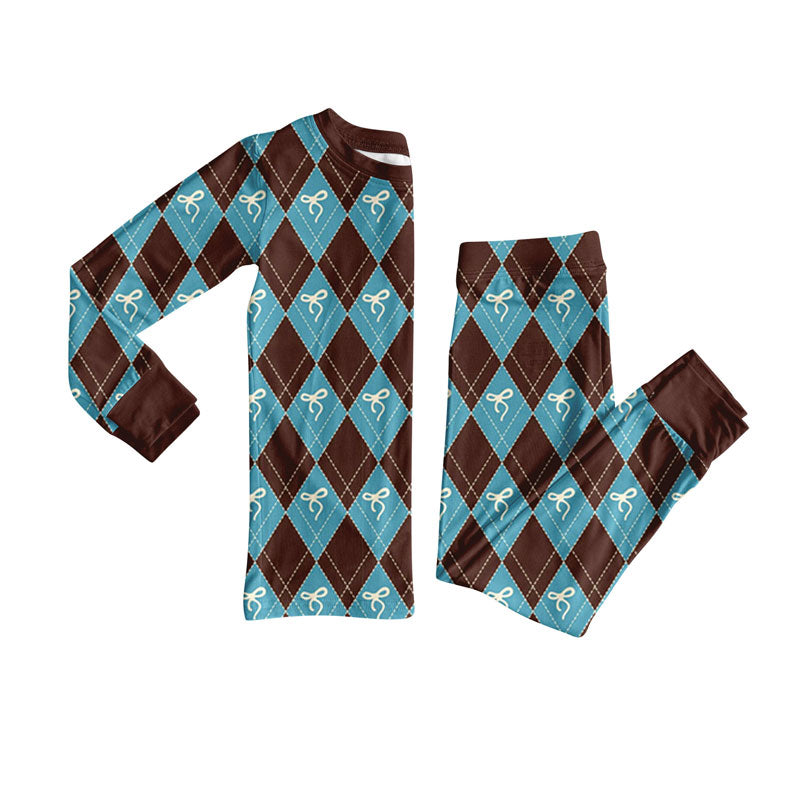 Bow design kids pajama set wholesal factory price