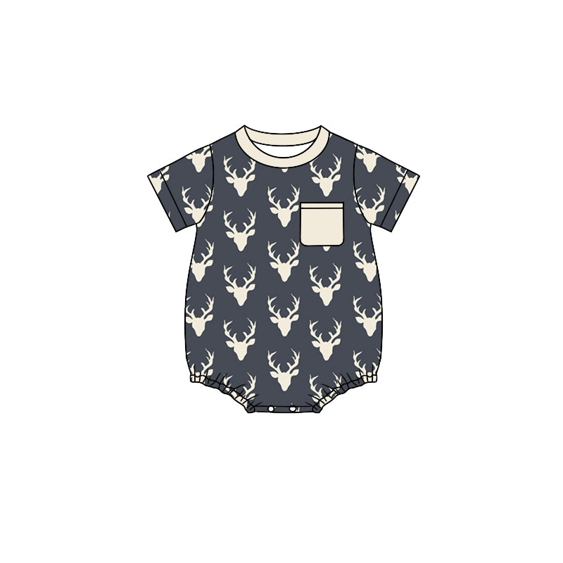 infant baby boy reindeer romper
