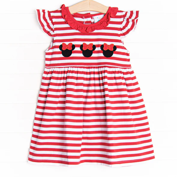 wholesale girls red stripes cartoon dress
