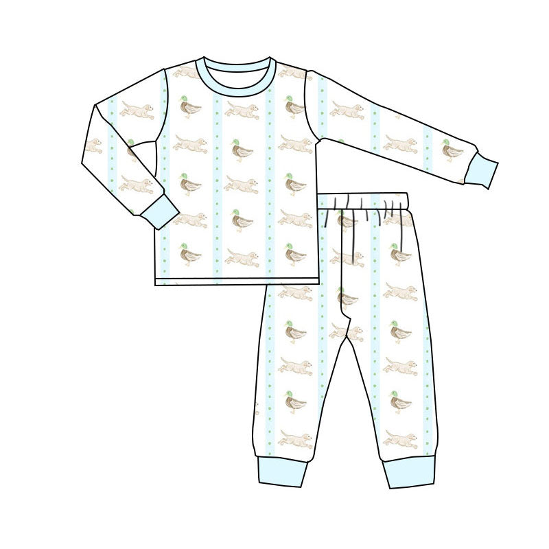 Duck dog design kids pajama set wholesal factory price