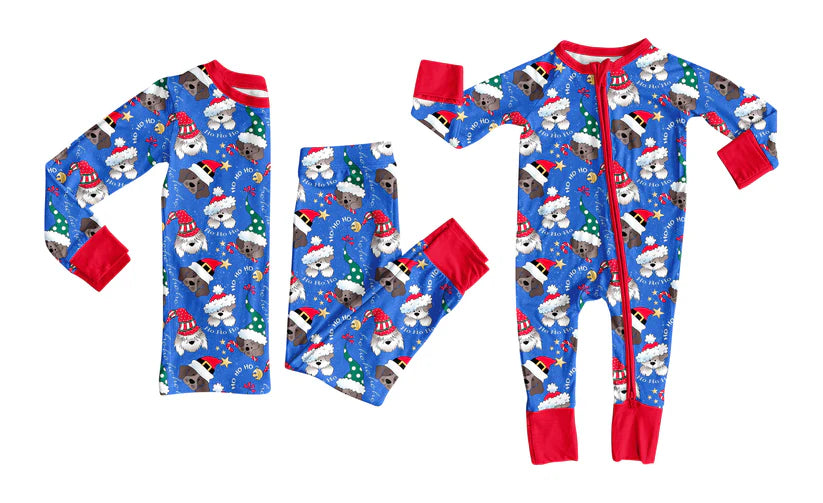 Toddle kids Christmas dog design matching outfit