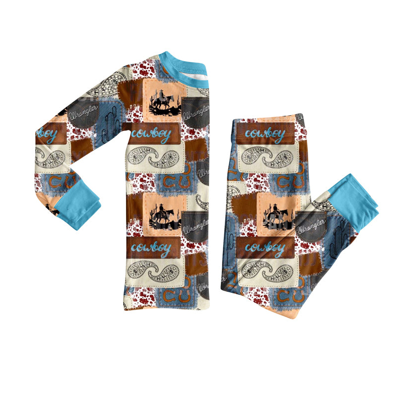 Kids wholesale western howdy design long sleeve outfit