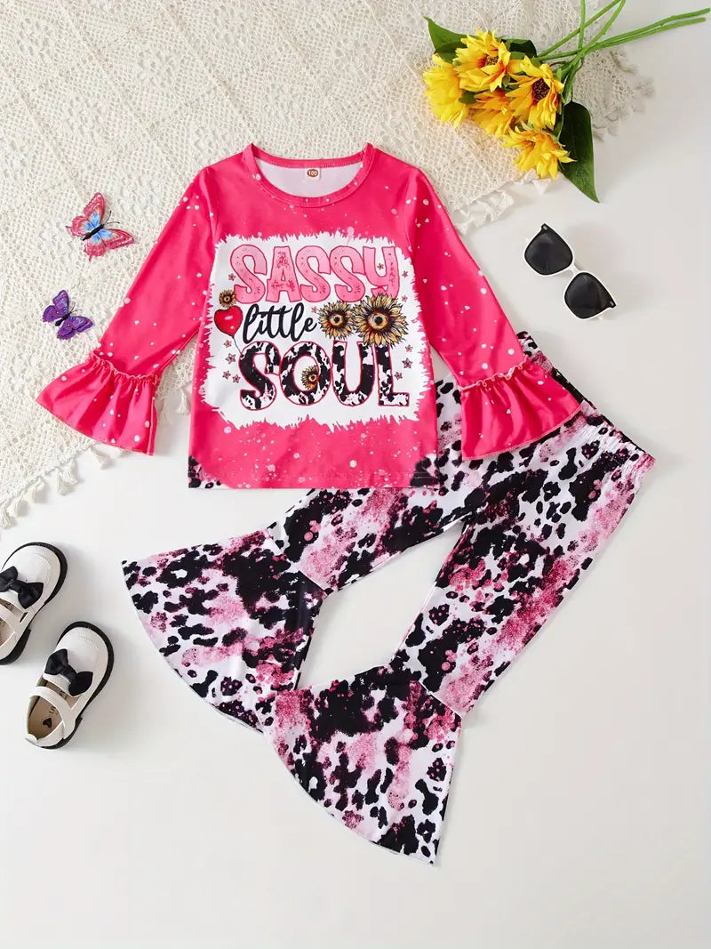 sassy little soul girls bell bottoms outfit
