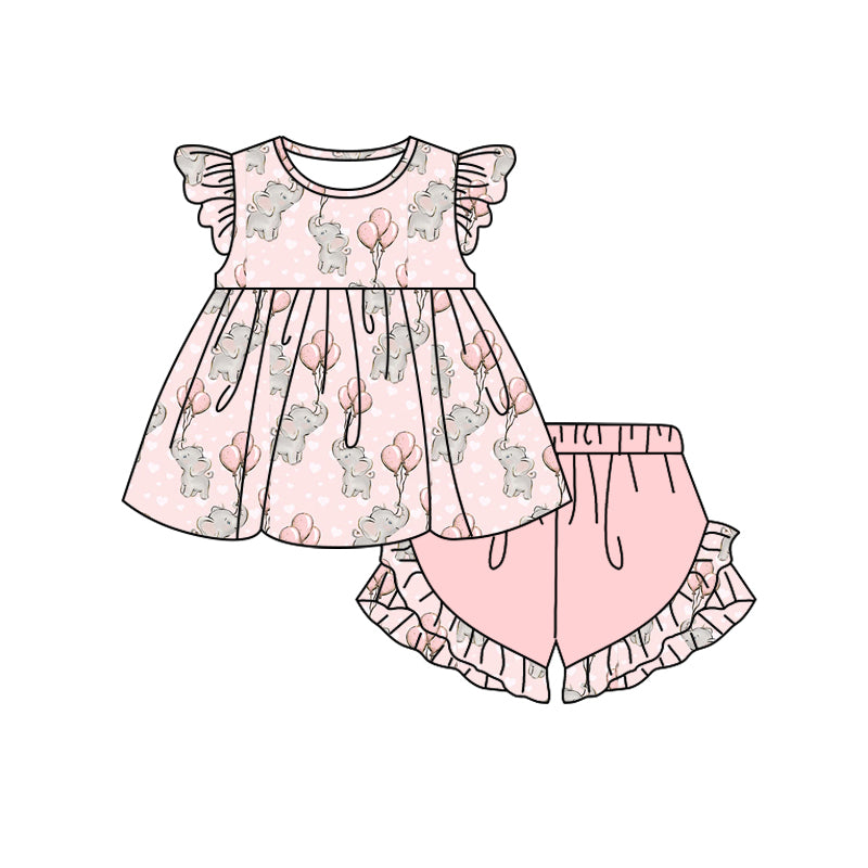 baby girl elephant balloon design outfit