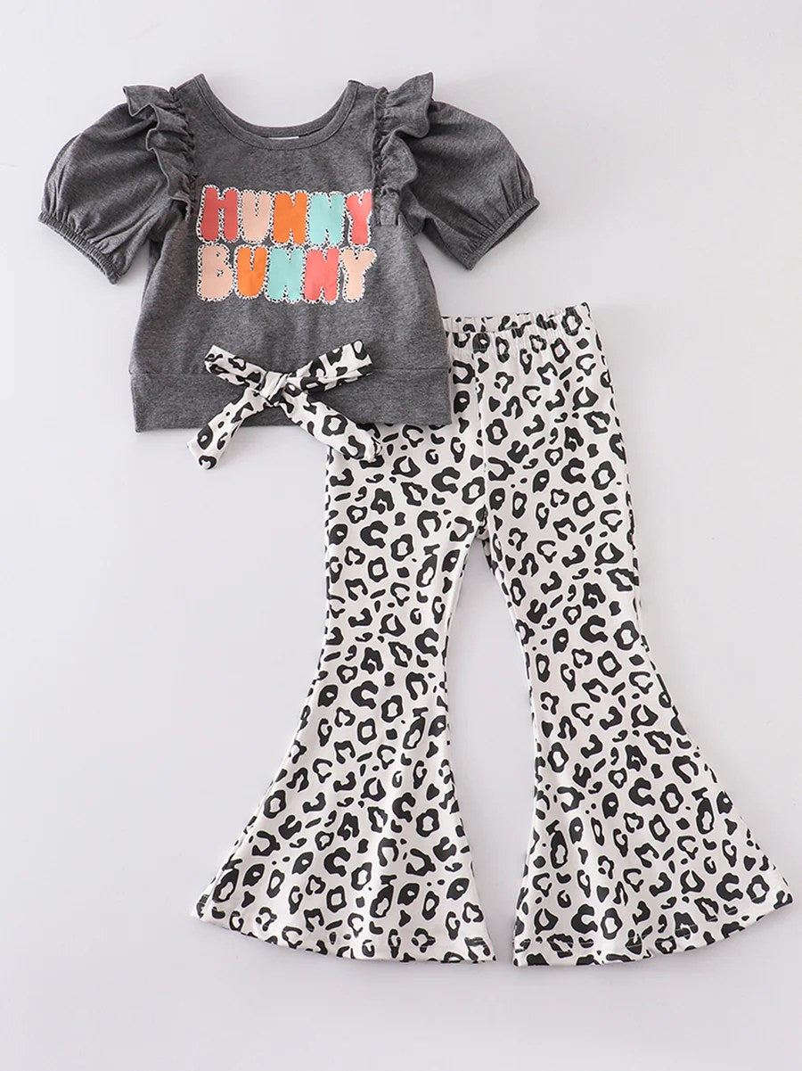 Easter bunny baby girls matching clothing set