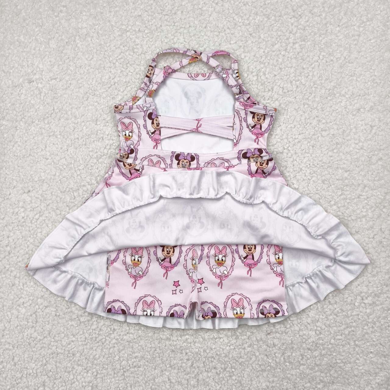 Baby girls cartoon design active wear athletic summer yoga skirt dress