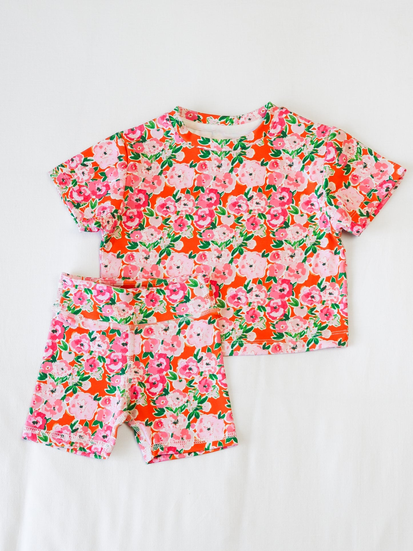 Flower design girl summer style outfit