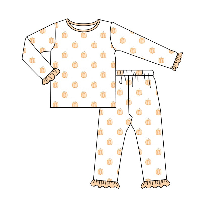 wholesale baby girls kids long sleeve pumpkin clothes