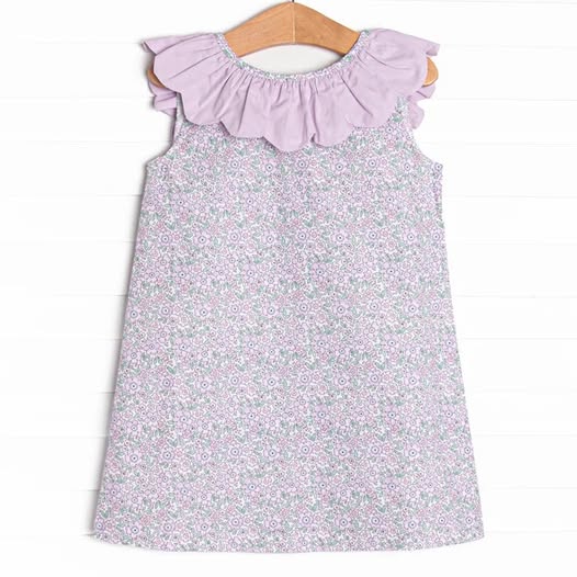 Baby girl lavender floral summer dress