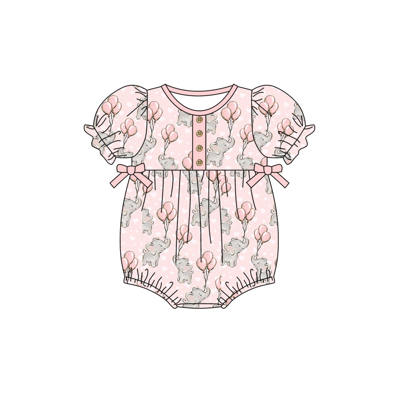 infant baby girl elephant balloon romper