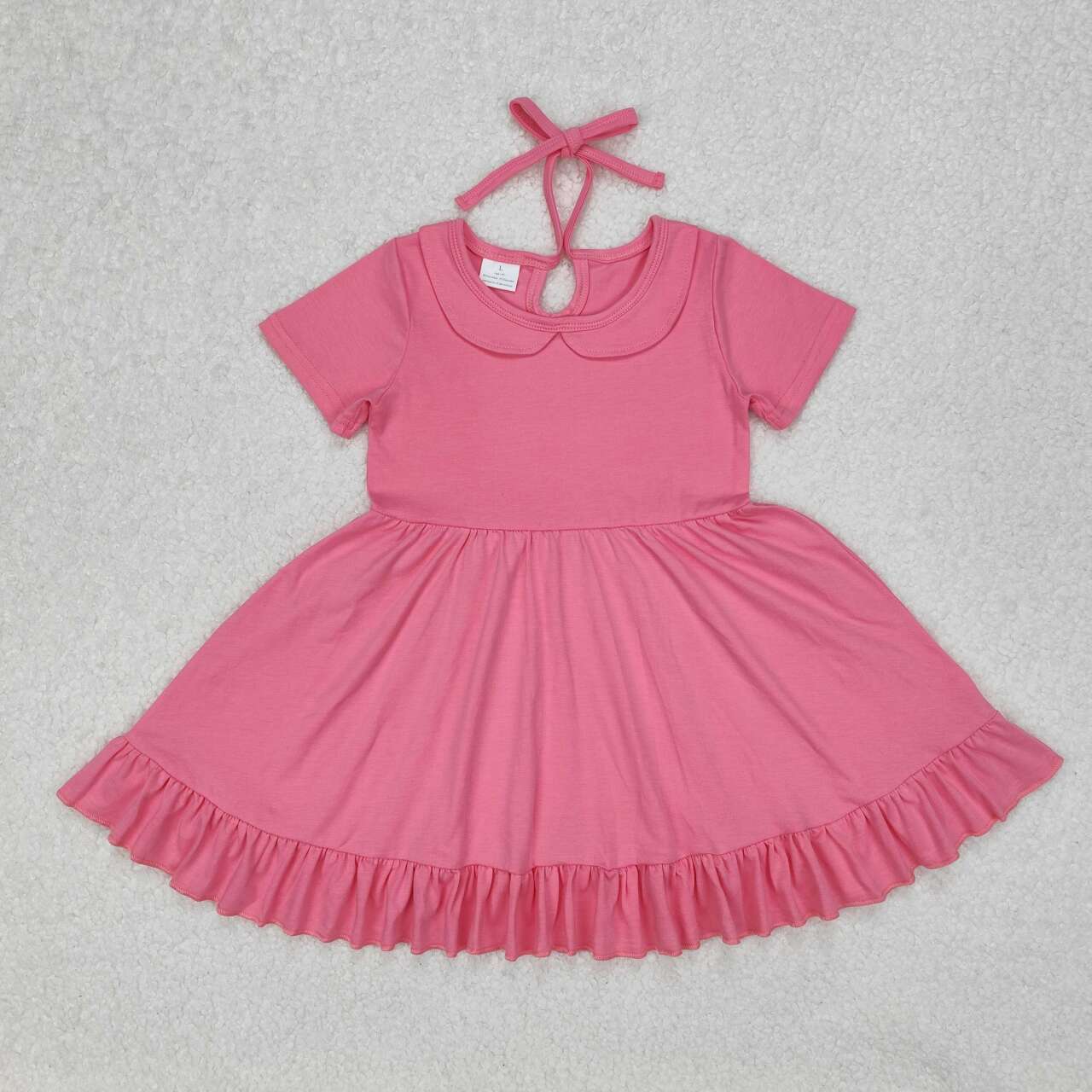 Infant baby girls hot pink cotton dress