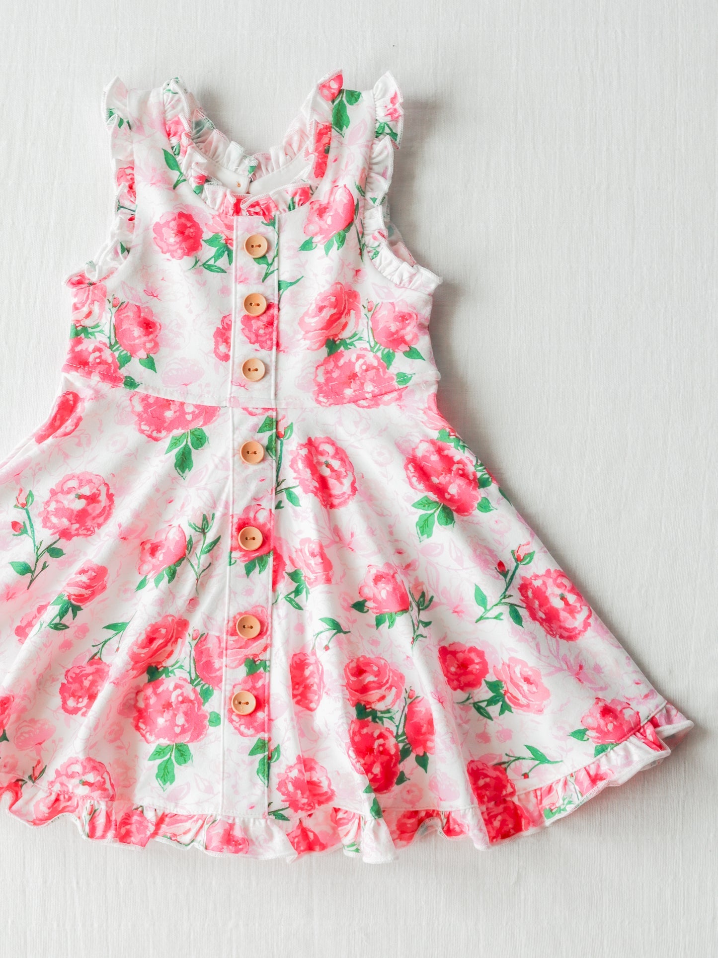 Baby girl pink floral boutique dress