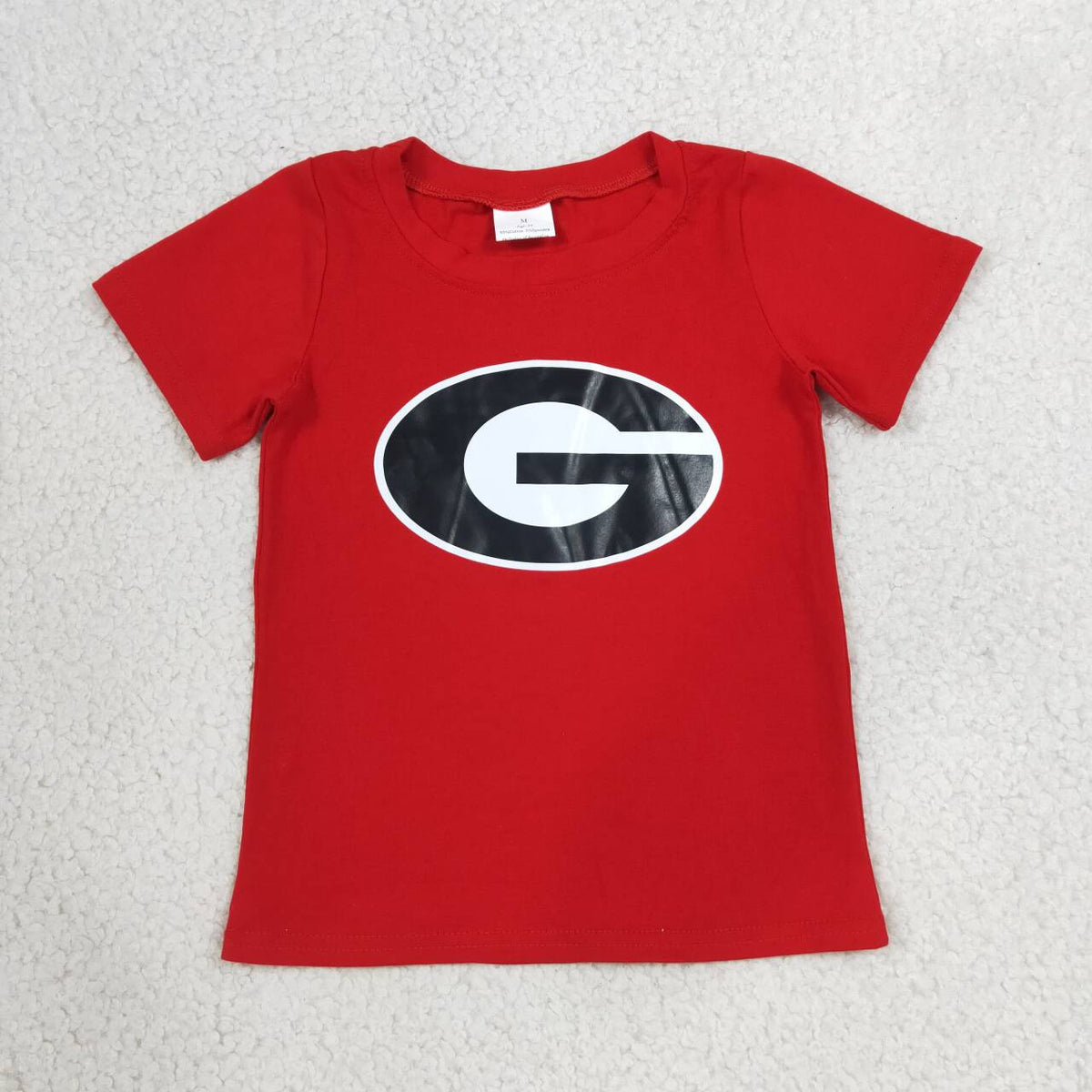 Georgia print kids girls short sleeve summer vinyl top