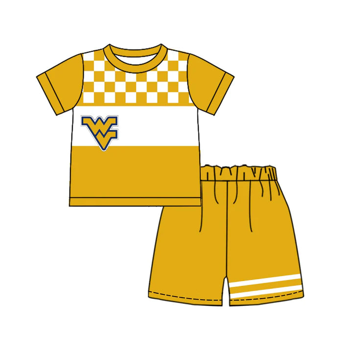 Custom team top matching shorts boy summer outfit