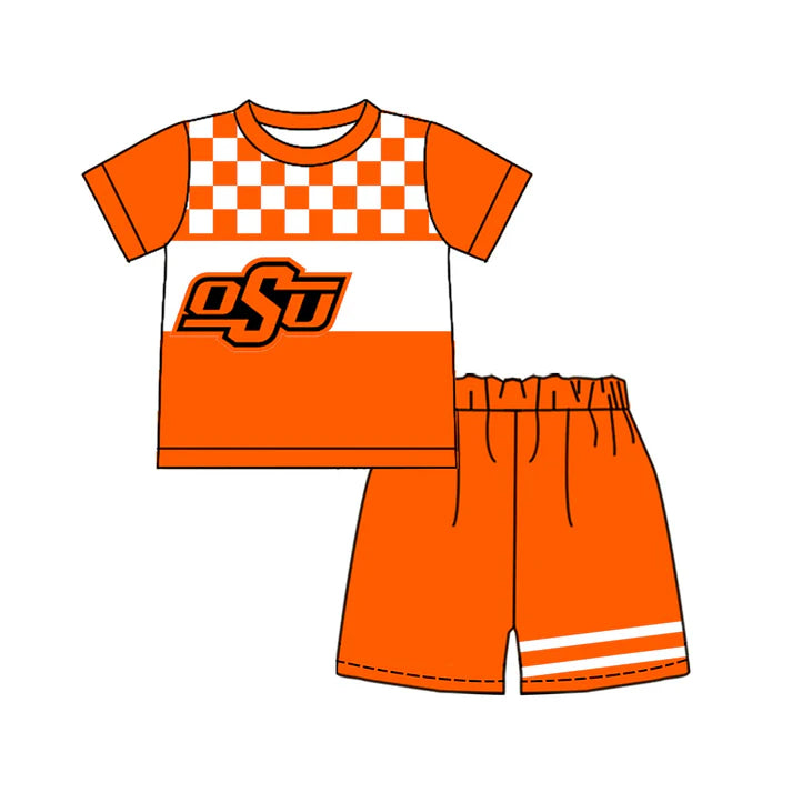 Custom team top matching shorts boy summer outfit