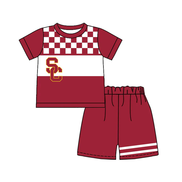 Custom team top matching shorts boy summer outfit