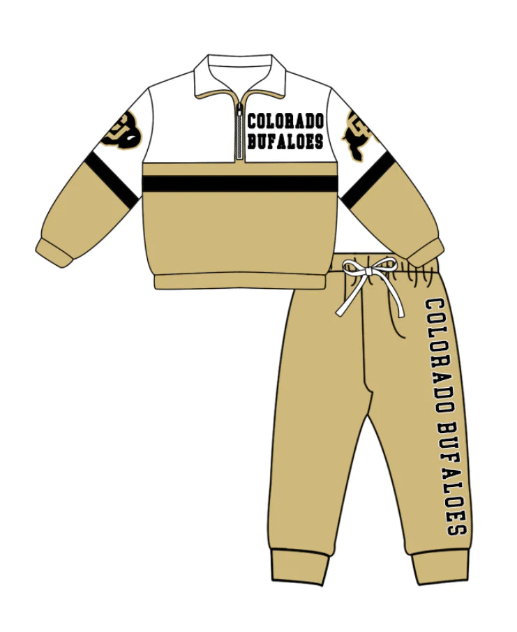 Kids long sleeve team pullover top matching pants outfit wholesal factory price