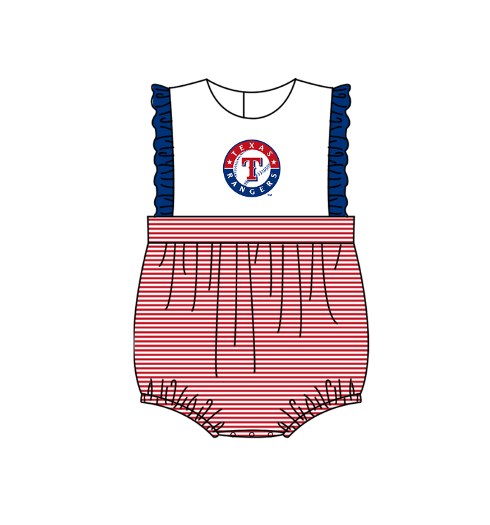 Texas Rangers Team design toddle baby girl summer romper