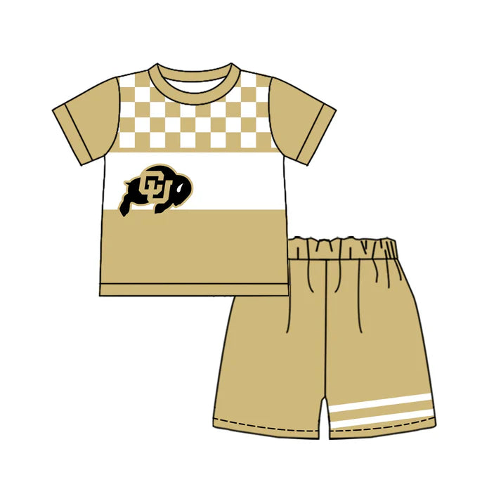 Custom team top matching shorts boy summer outfit