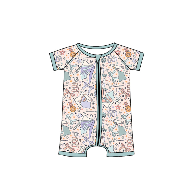 wholesale girls short sleeve zip romper