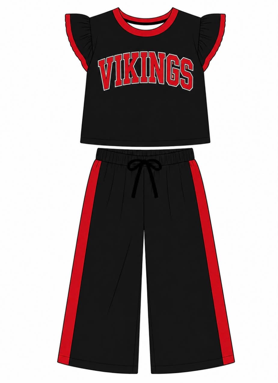 Adult women vikings team design flutter sleeve milk silk material outfit