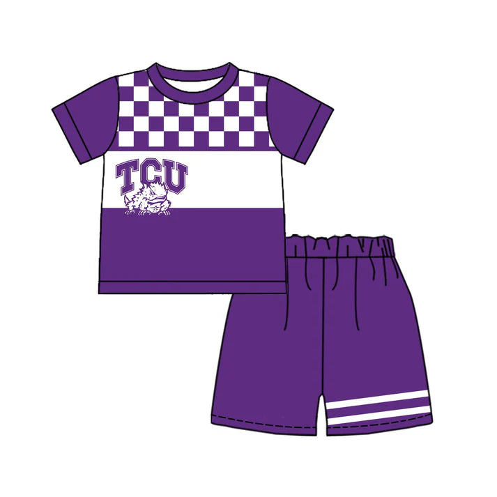 Custom team top matching shorts boy summer outfit