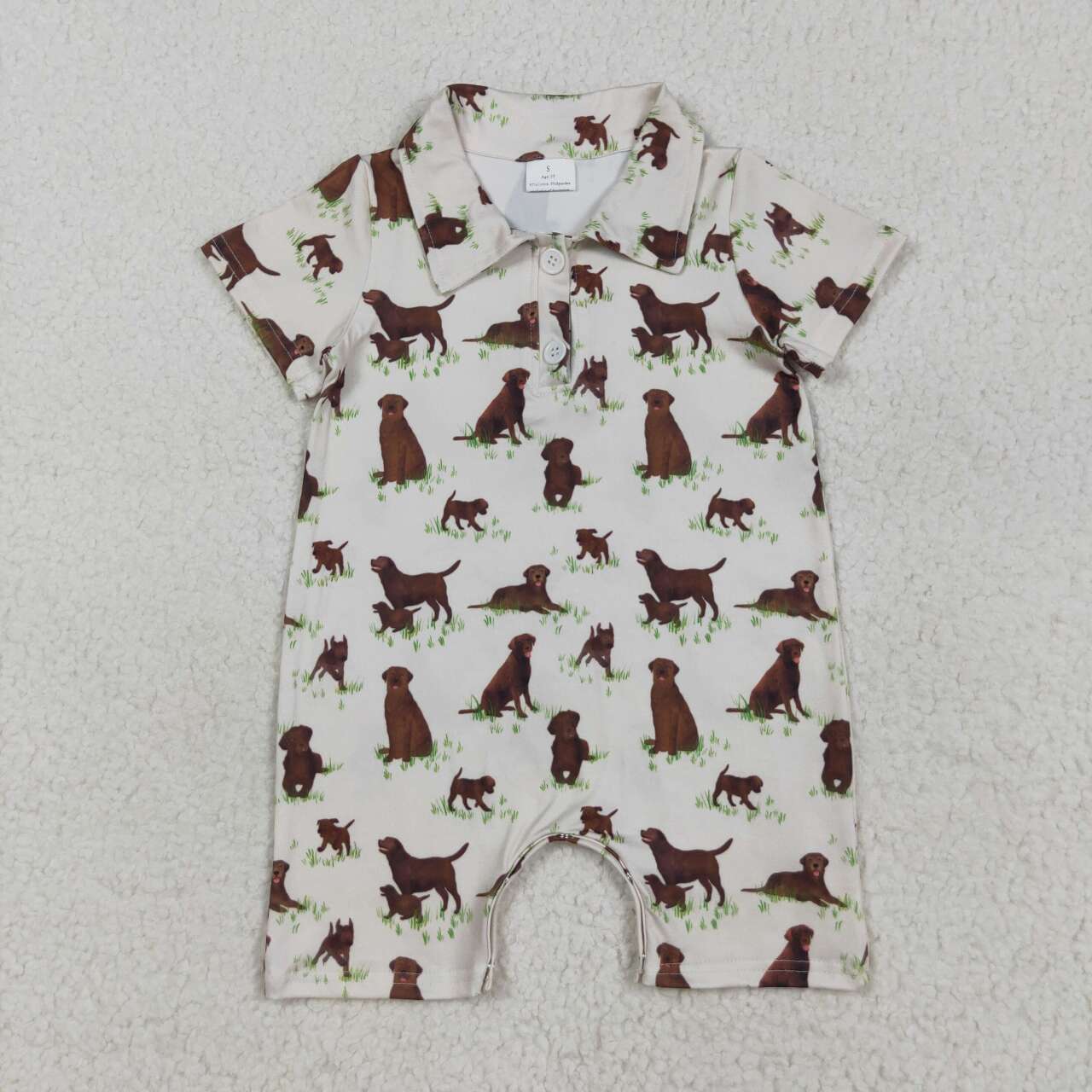 Dog design toddle boy short sleeve romper