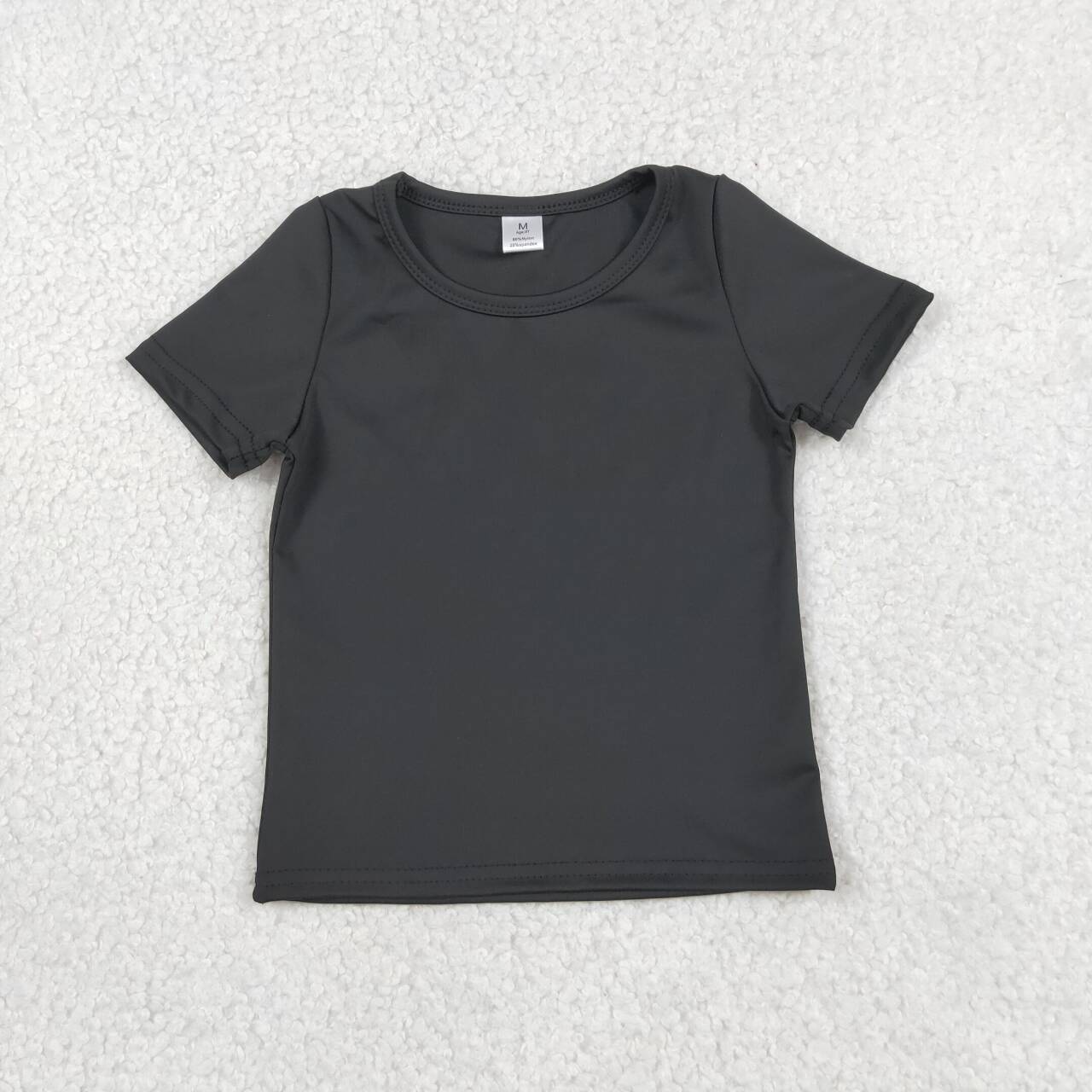 Black color girls yoga short sleeve top