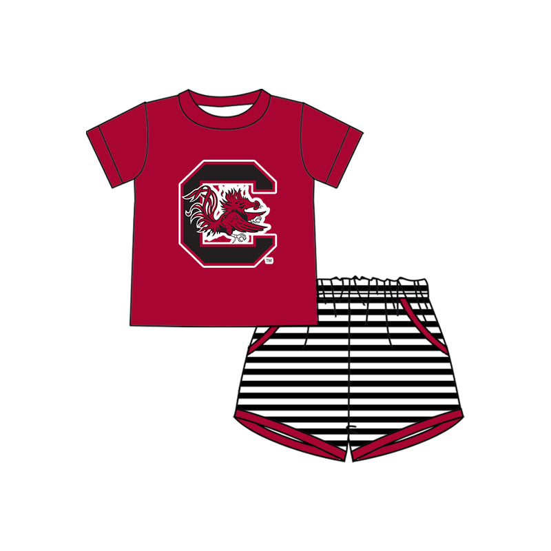 Custom uk team top matching shorts boy summer outfit