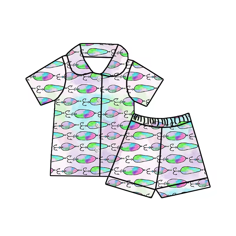 baby boy outdoor fishing wholesale short sleeve pajama set