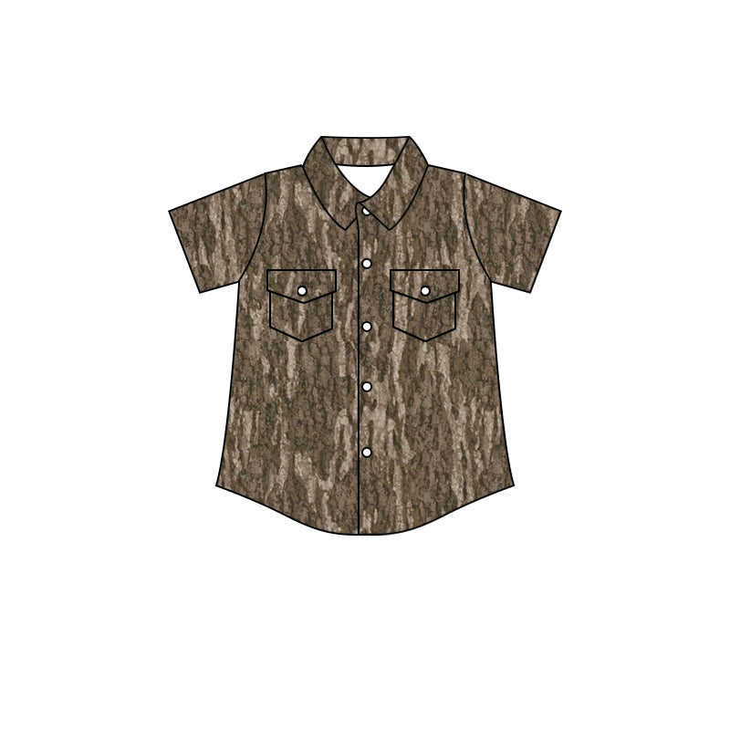 Kids short sleeve camouflage pocket shirt