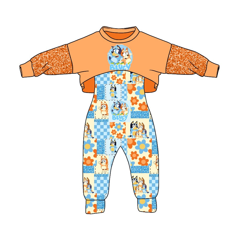 blue cartoon dog 2pcs clothes set moq 5