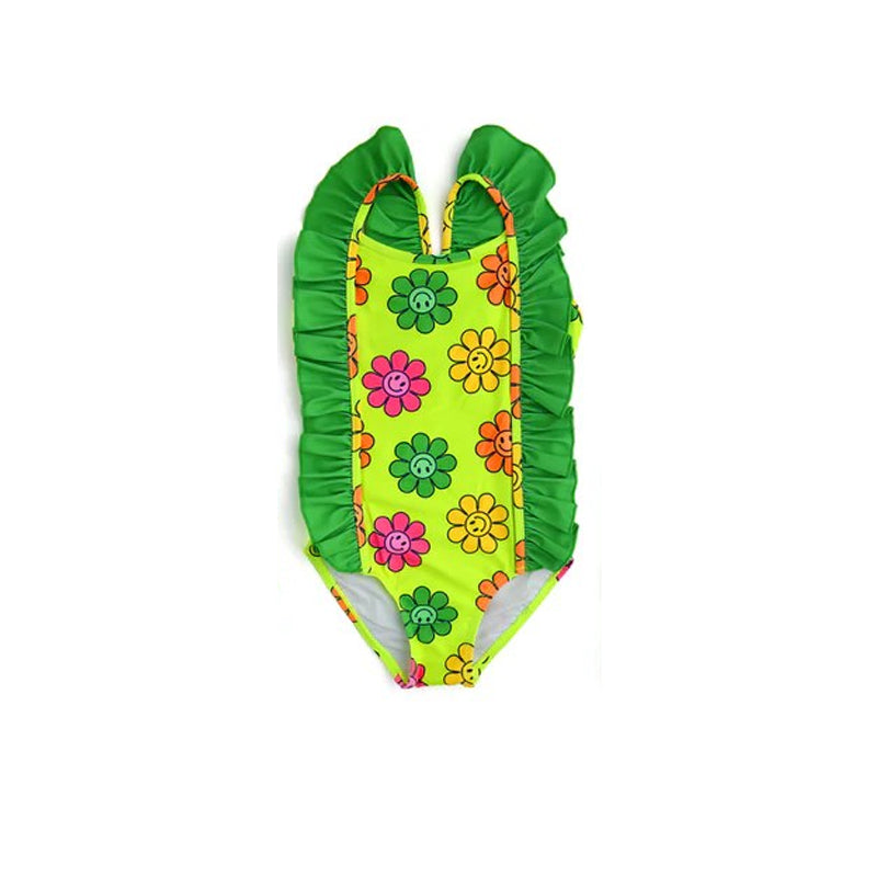 Flower girls one piece summer bathing suit
