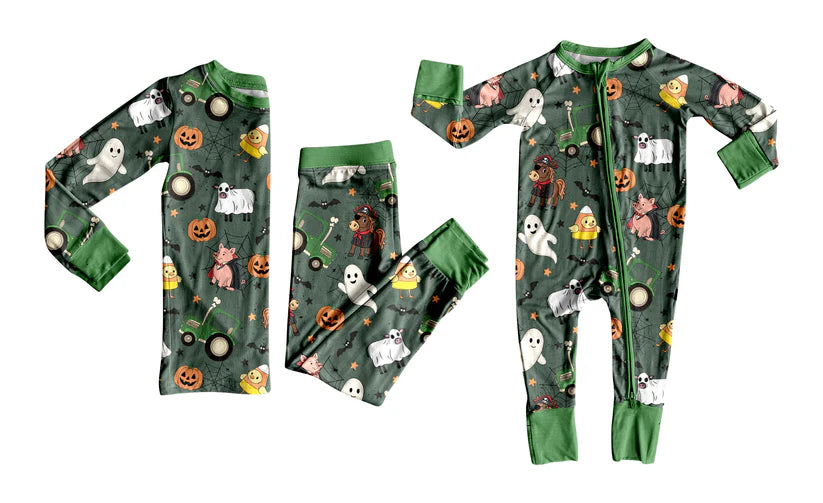 Halloween ghost design baby long sleeve matching clothes whoesale price