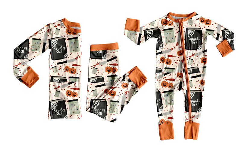 Halloween pumpkins design baby long sleeve matching clothes whoesale price