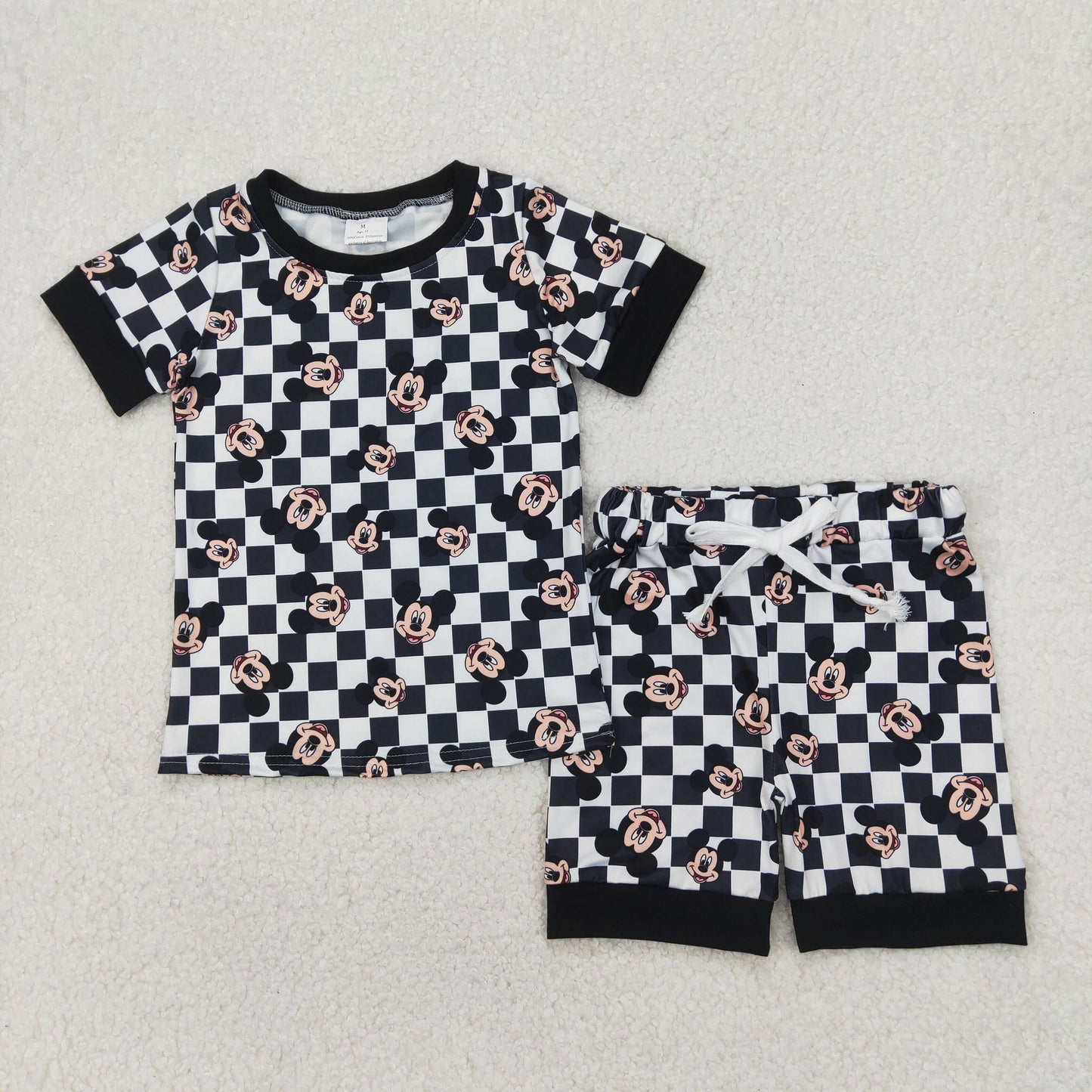 Toddle baby girls checkered top matching shorts outfit