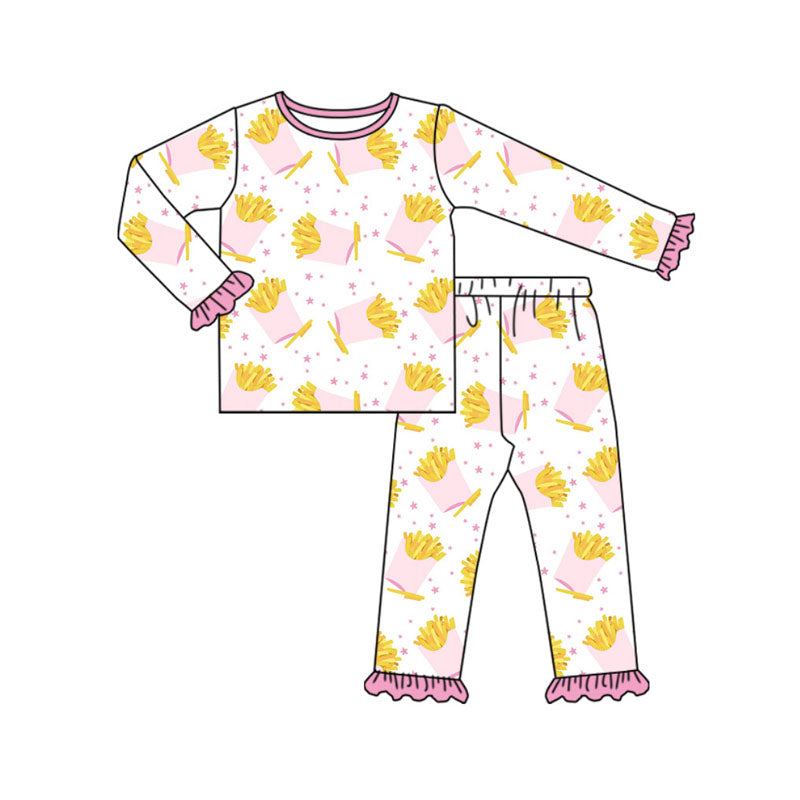 Fries print kids pajama set wholesal factory price