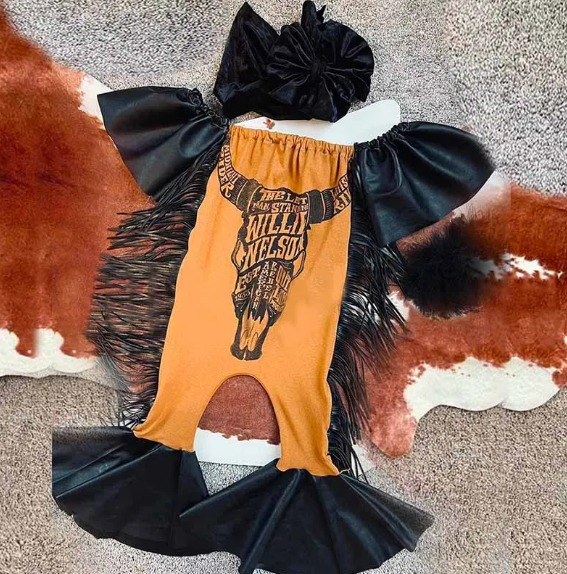 toddle baby western design romper