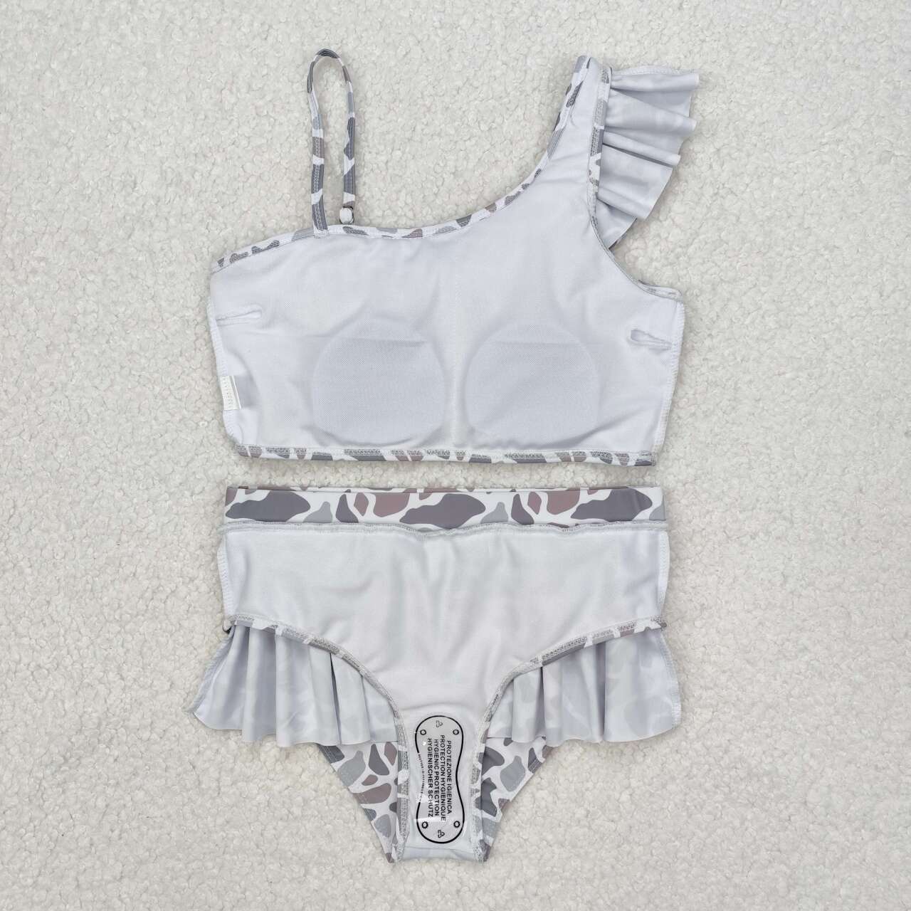 baby girls two pieces grey camo swimwear