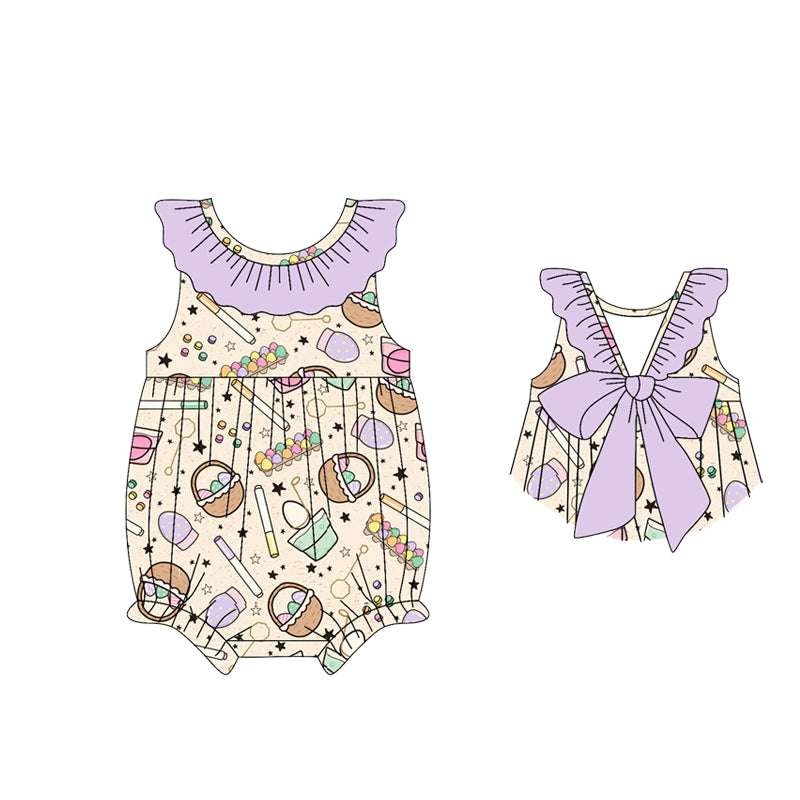 Easter egg design toddle girls summer romper