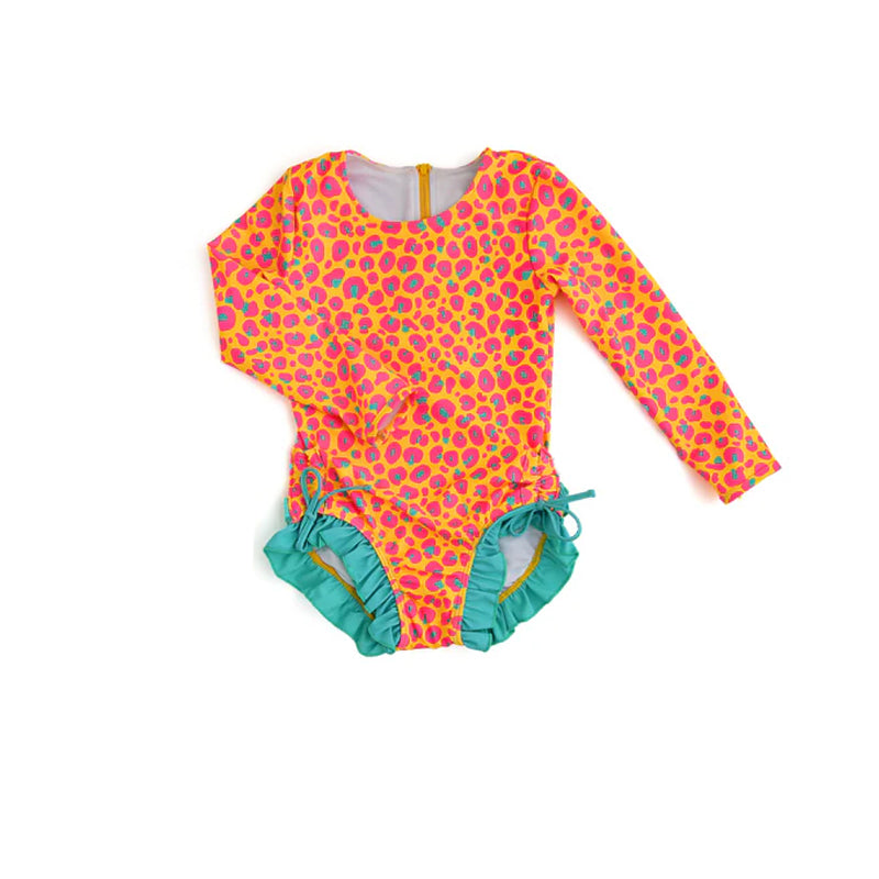 infant baby girls cheetah one piece summer bathing suit