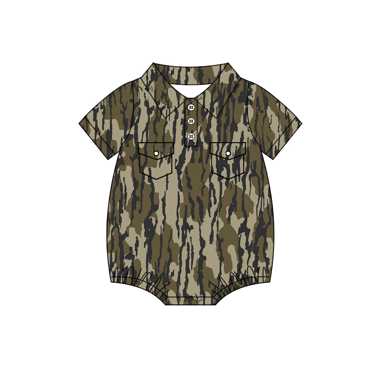 Toddle baby boy camouflage two pockets short sleeve tshirt romper