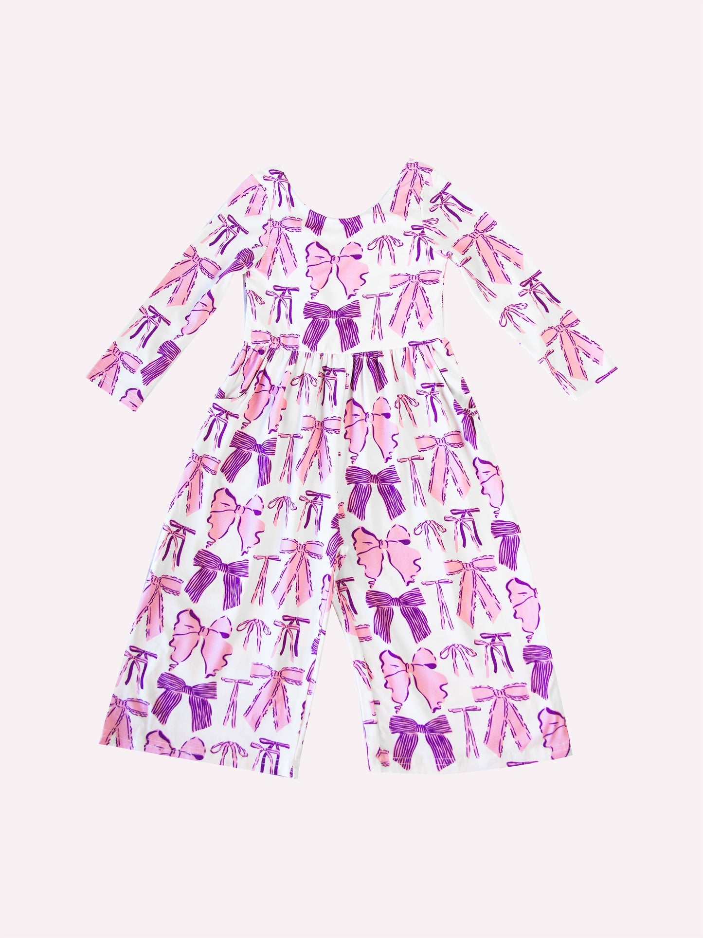 baby girls lavender bow summer jumpsuit