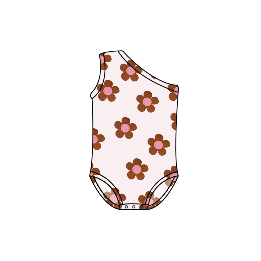 flower girls one piece summer bathing suit