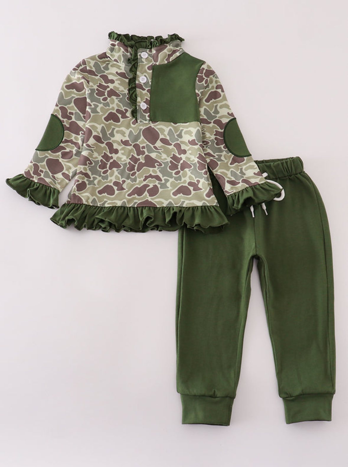 baby girl long sleeve green camo spring fall outfit