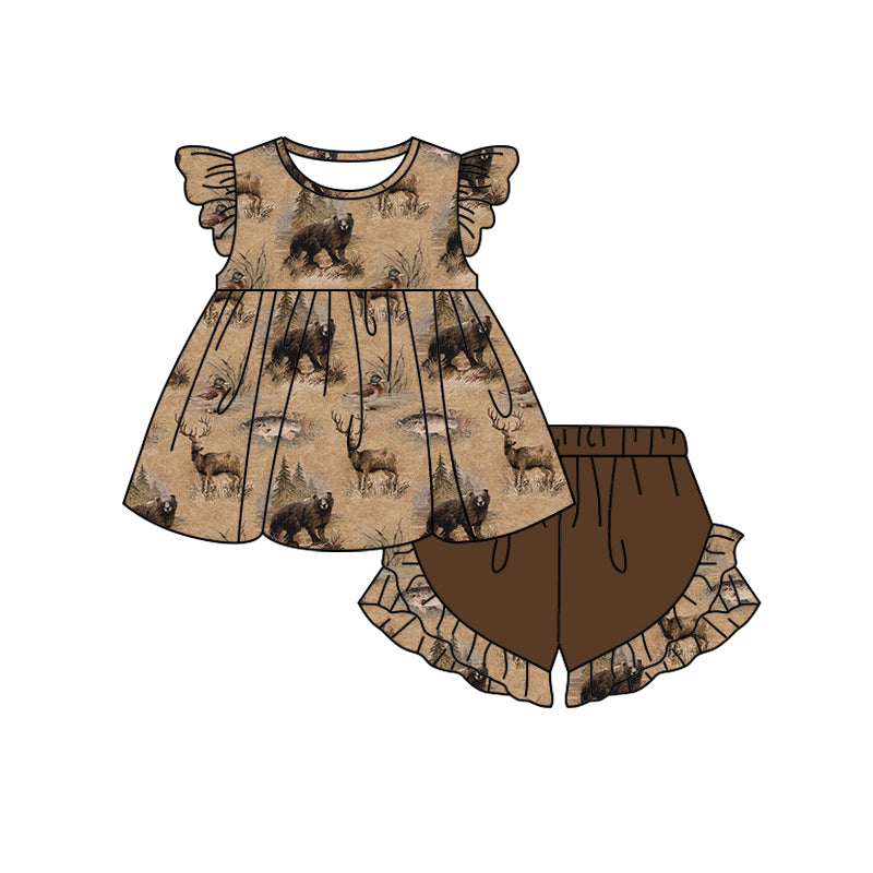 baby girl bear reindeer fish animal design outfit