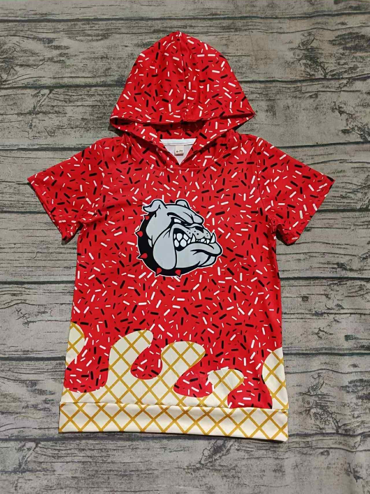 baby boy short sleeve team hoodie top